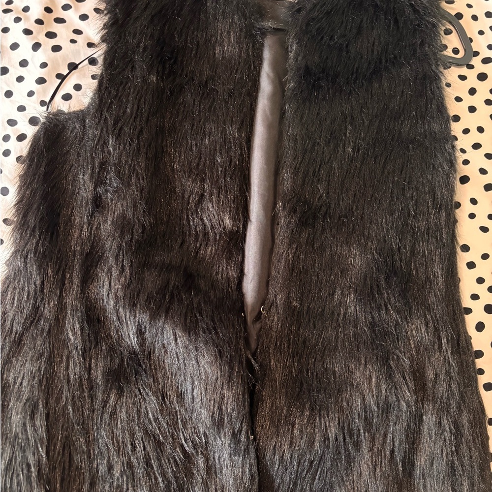 Bershka Black Faux Fur Gilet